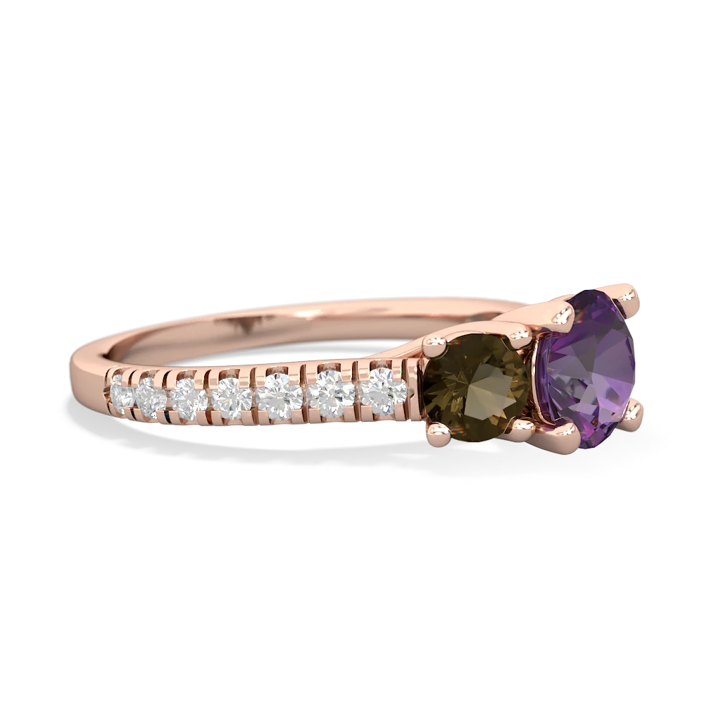 Amethyst Pave Trellis 14K Rose Gold ring R5500