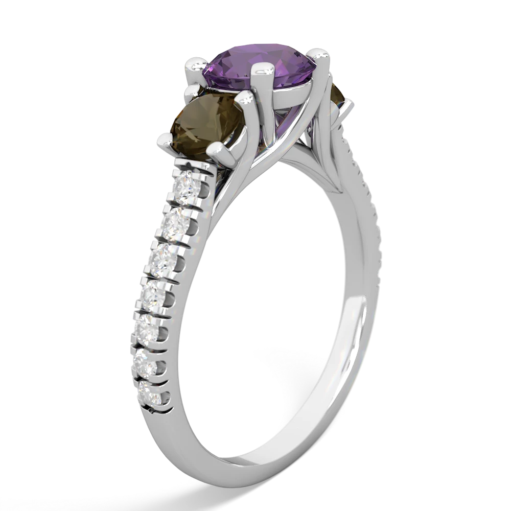 Amethyst Pave Trellis 14K White Gold ring R5500