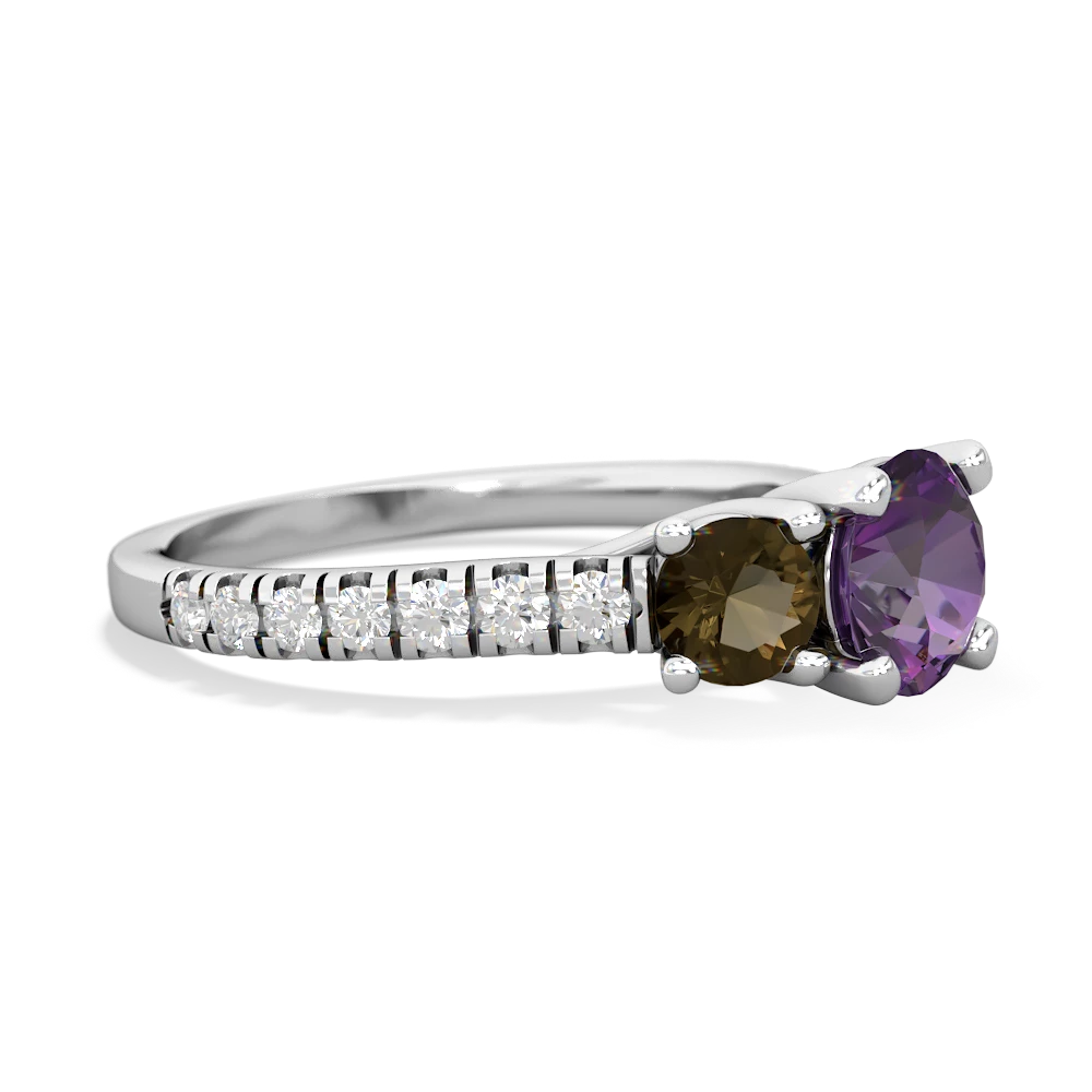 Amethyst Pave Trellis 14K White Gold ring R5500