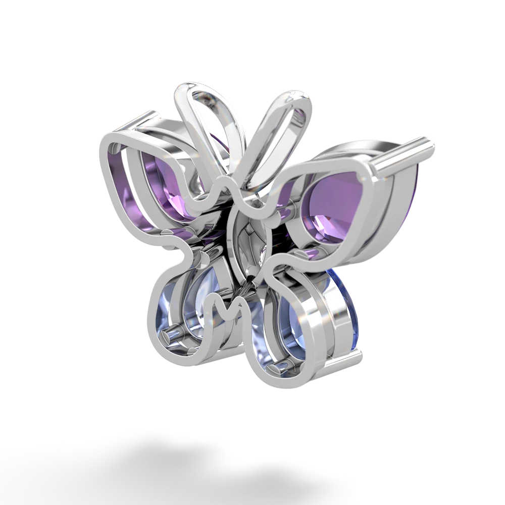 Amethyst Butterfly 14K White Gold pendant P2215