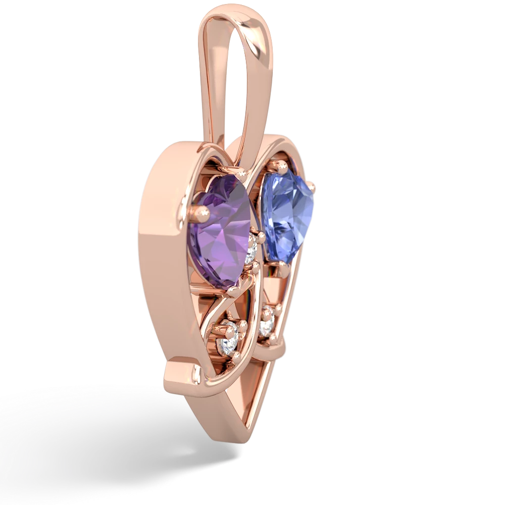 Amethyst Celtic Trinity Heart 14K Rose Gold pendant P5331