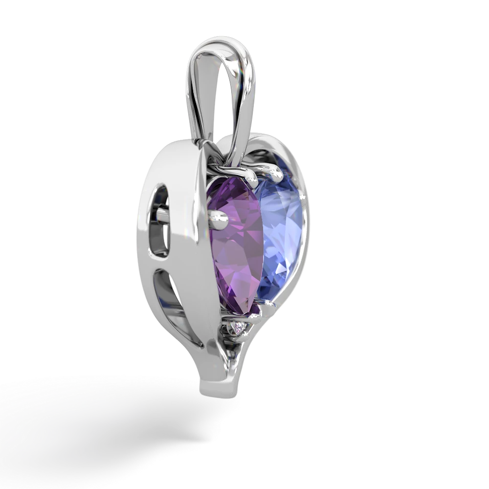 Amethyst Two Become One 14K White Gold pendant P5330