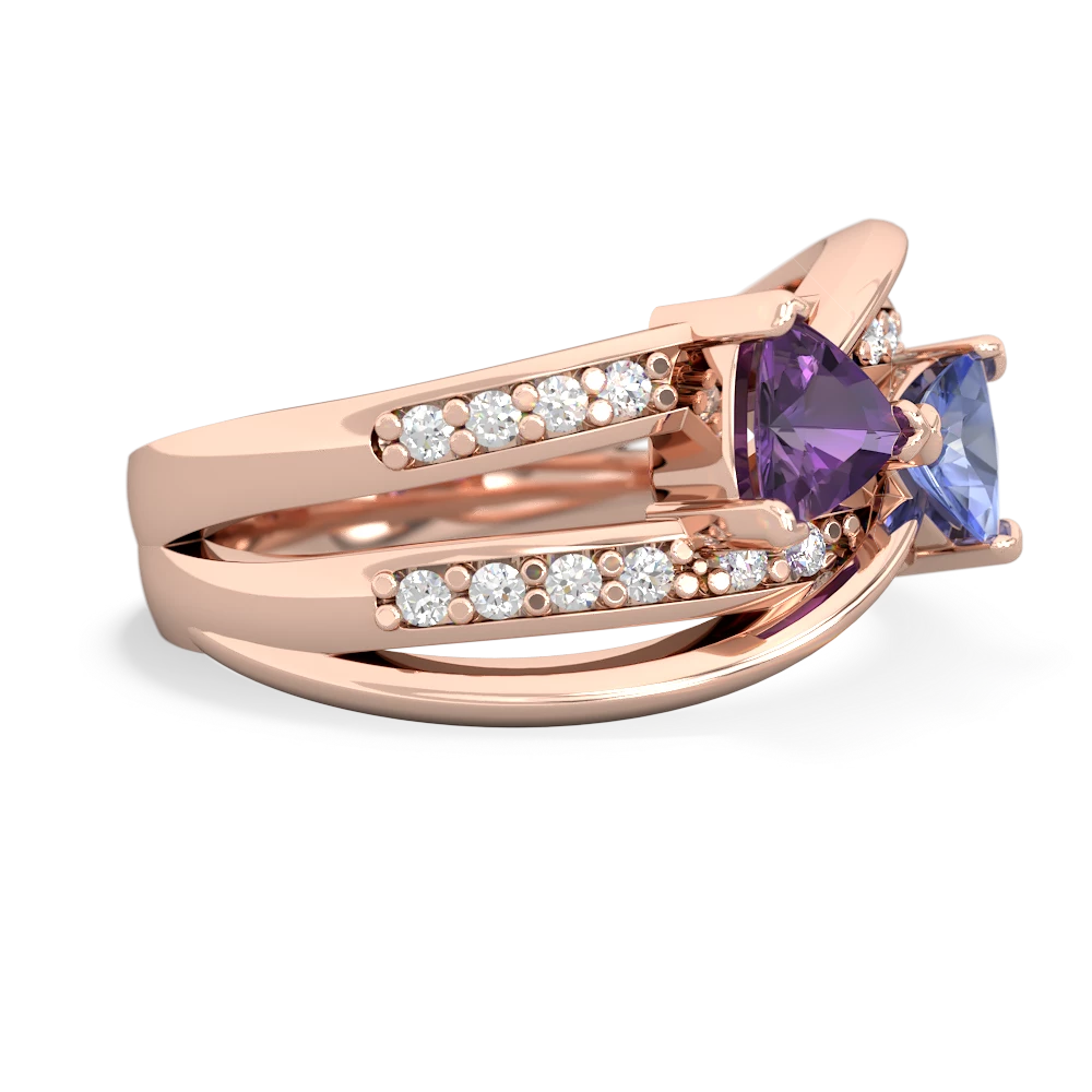 Amethyst Bowtie 14K Rose Gold ring R2360