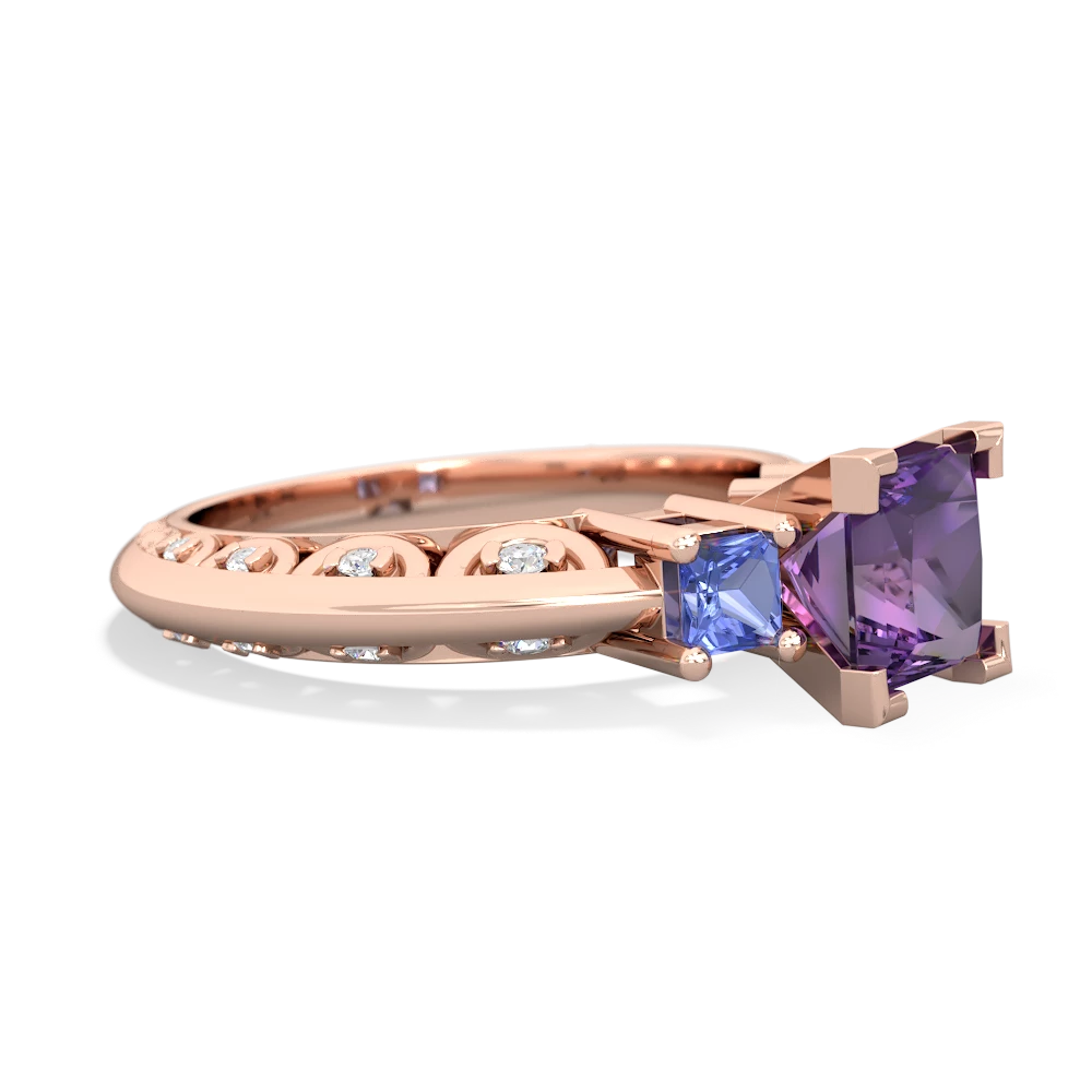 Amethyst Eternal Embrace Engagement 14K Rose Gold ring C2001