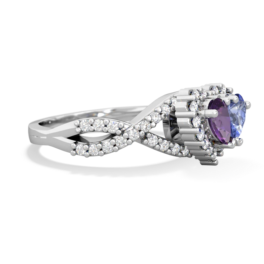 Amethyst Diamond Twist 'One Heart' 14K White Gold ring R2640HRT