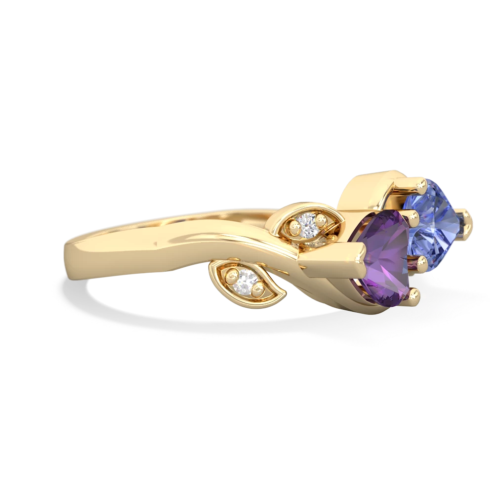 Amethyst Floral Elegance 14K Yellow Gold ring R5790