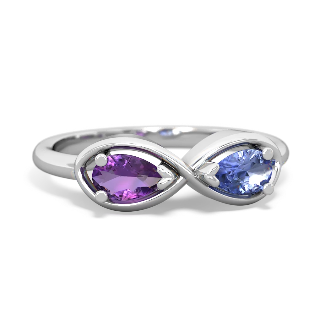 Amethyst Infinity 14K White Gold ring R5050