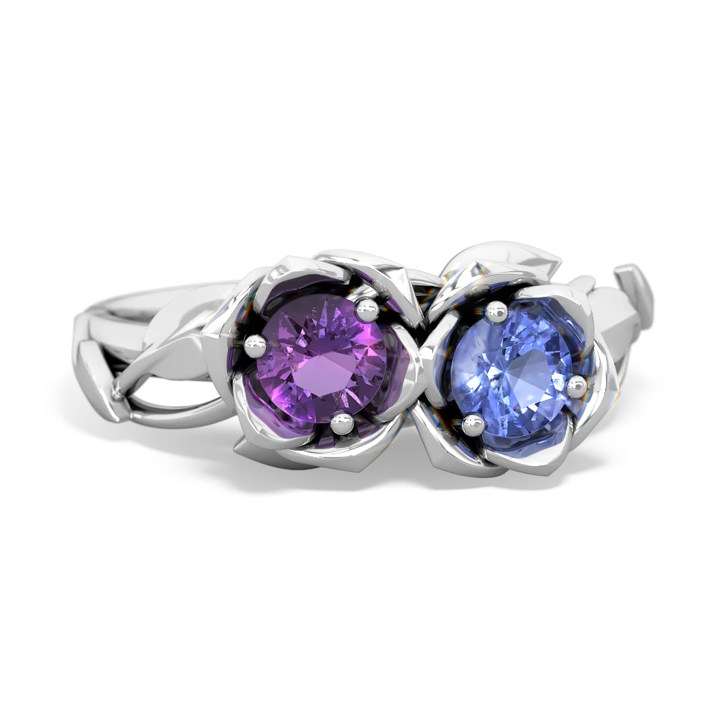 Amethyst Rose Garden 14K White Gold ring R5510