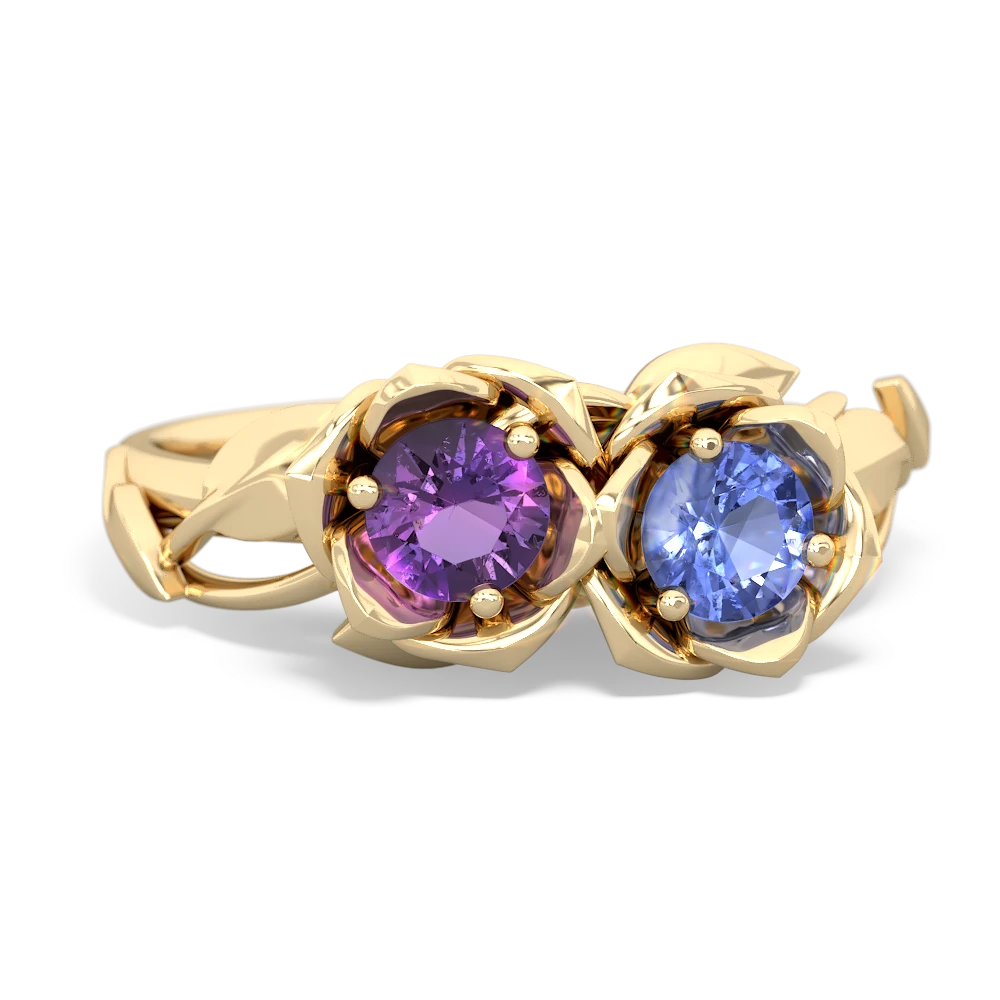 Amethyst Rose Garden 14K Yellow Gold ring R5510
