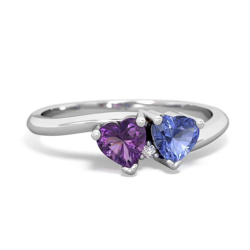 Amethyst Sweethearts 14K White Gold ring R5260