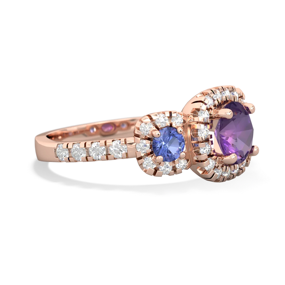 Amethyst Regal Halo 14K Rose Gold ring R5350