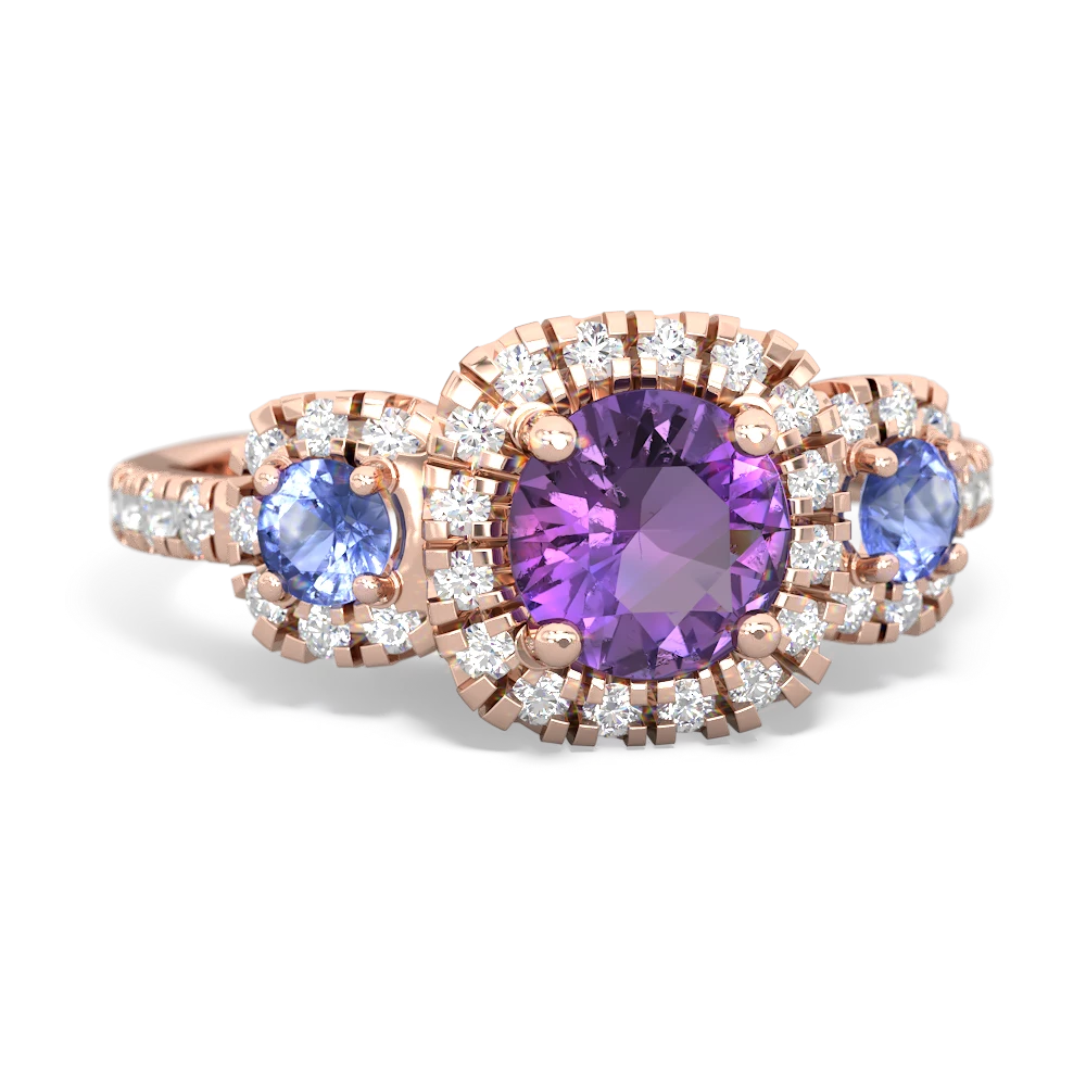 Amethyst Regal Halo 14K Rose Gold ring R5350