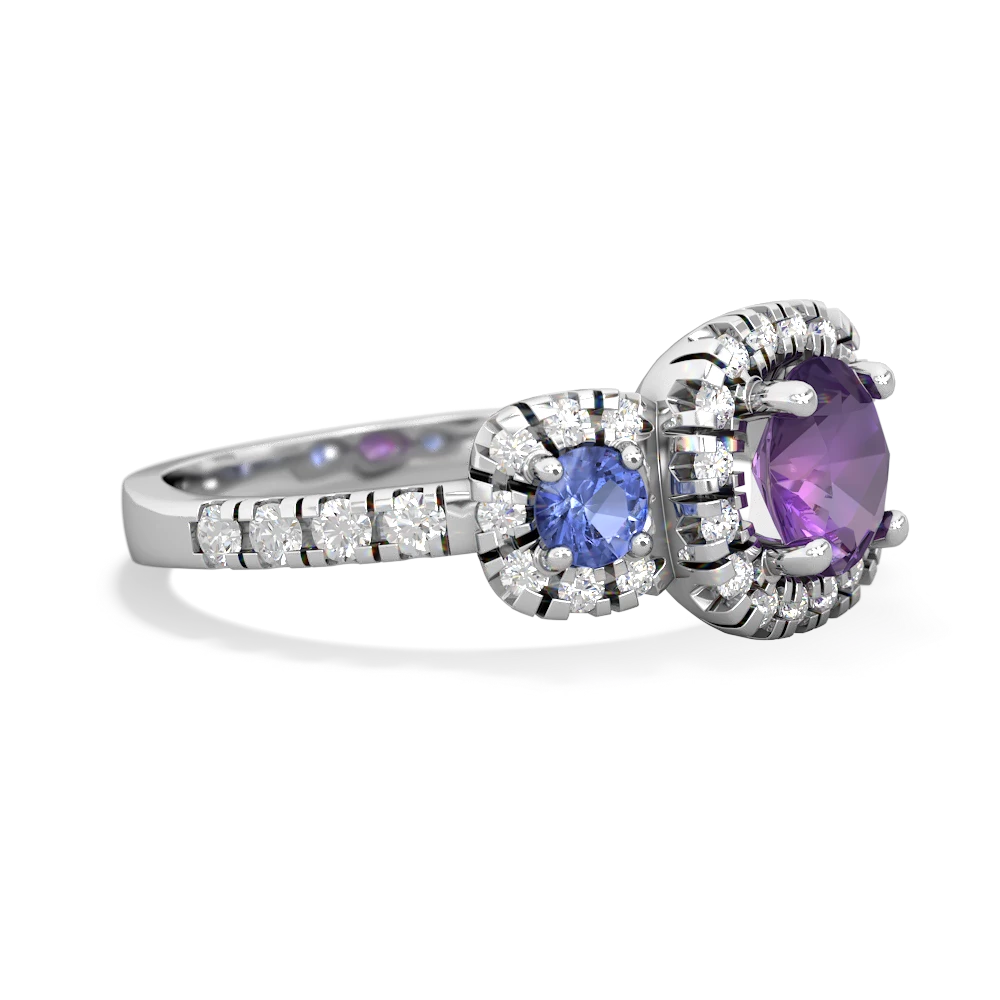 Amethyst Regal Halo 14K White Gold ring R5350