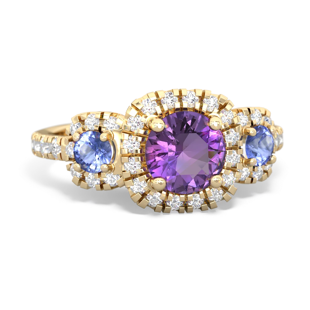 Amethyst Regal Halo 14K Yellow Gold ring R5350