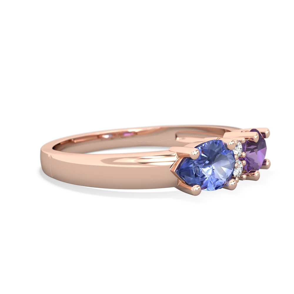 Amethyst Pear Bowtie 14K Rose Gold ring R0865