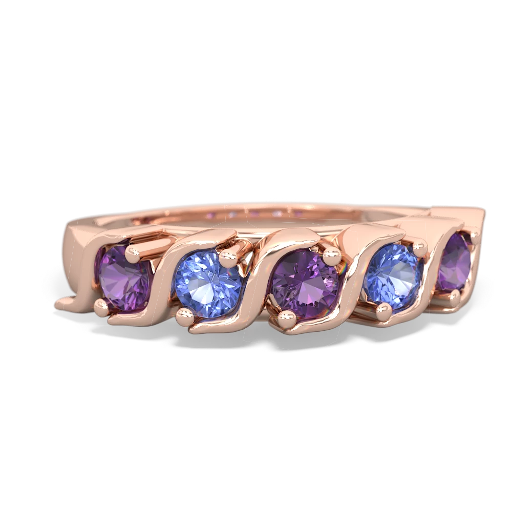 Amethyst Anniversary Band 14K Rose Gold ring R2089