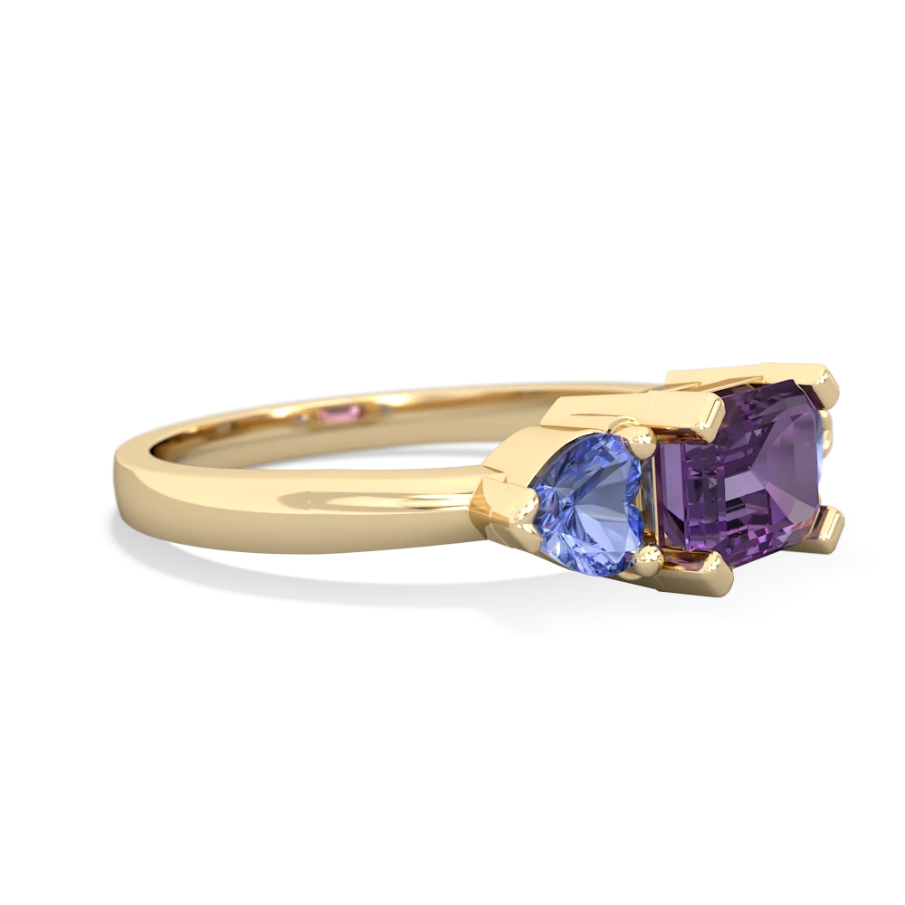 Amethyst Three Stone 14K Yellow Gold ring R5235