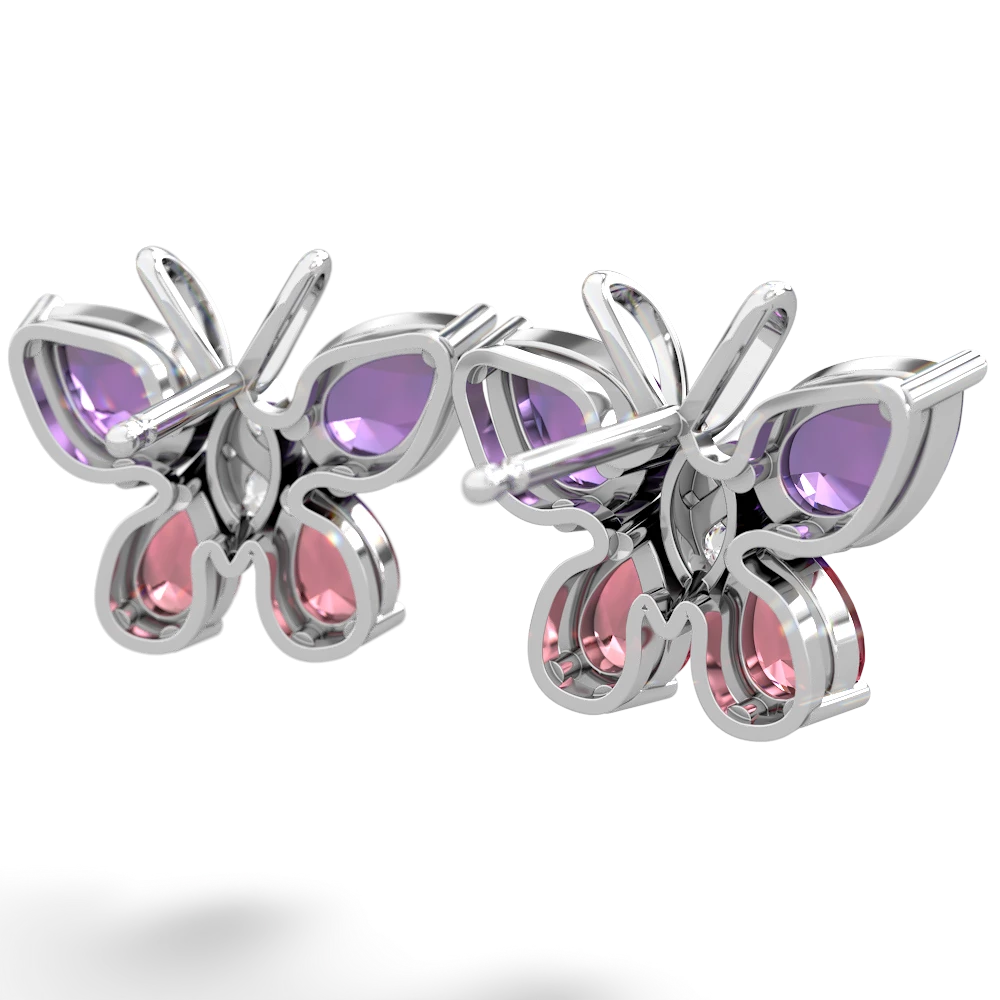 Amethyst Butterfly 14K White Gold earrings E2215