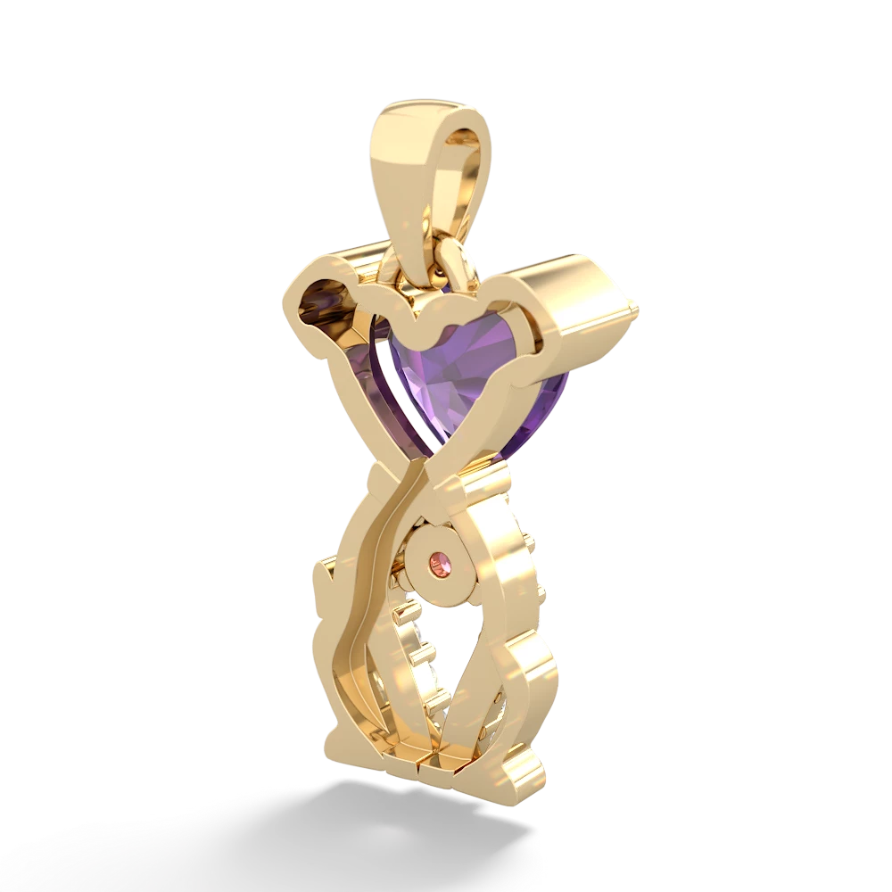 Amethyst Puppy Love 14K Yellow Gold pendant P5800