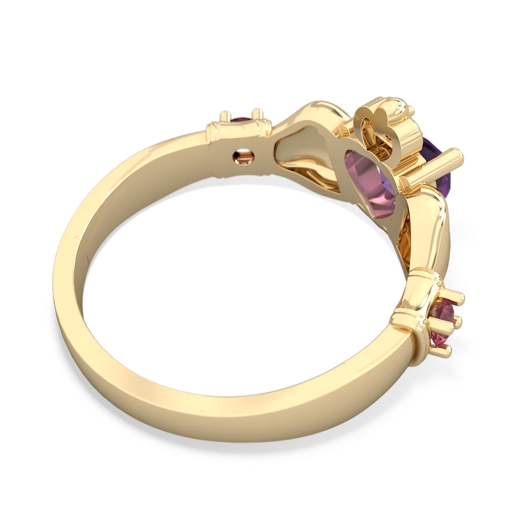 Amethyst Claddagh Keepsake 14K Yellow Gold ring R5245