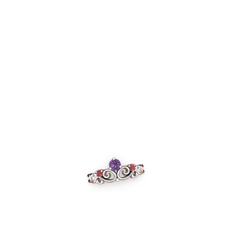 Amethyst Crown Keepsake 14K White Gold ring R5740