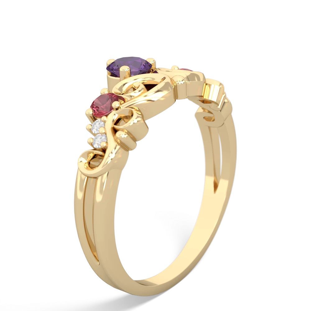 Amethyst Crown Keepsake 14K Yellow Gold ring R5740