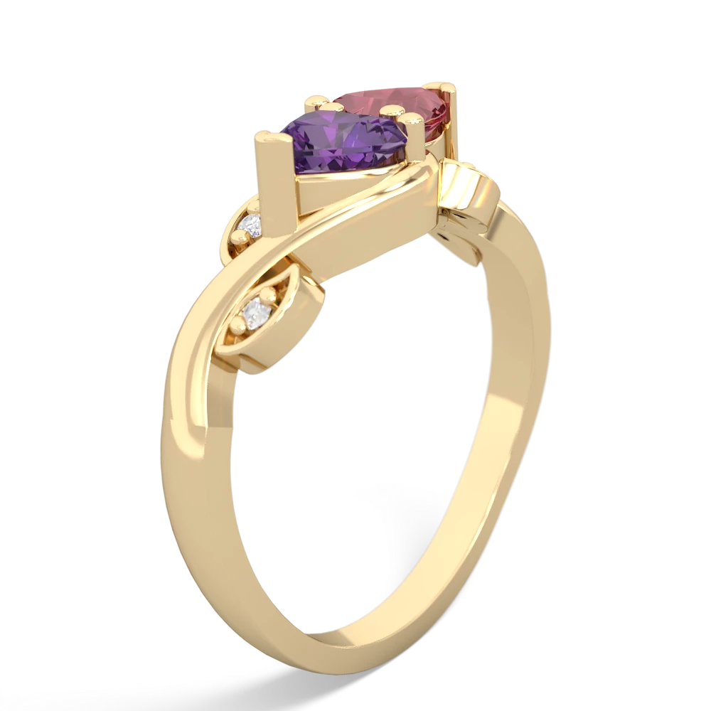 Amethyst Floral Elegance 14K Yellow Gold ring R5790