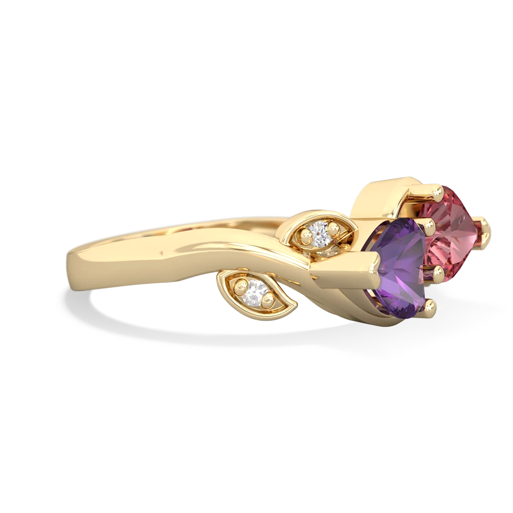 Amethyst Floral Elegance 14K Yellow Gold ring R5790