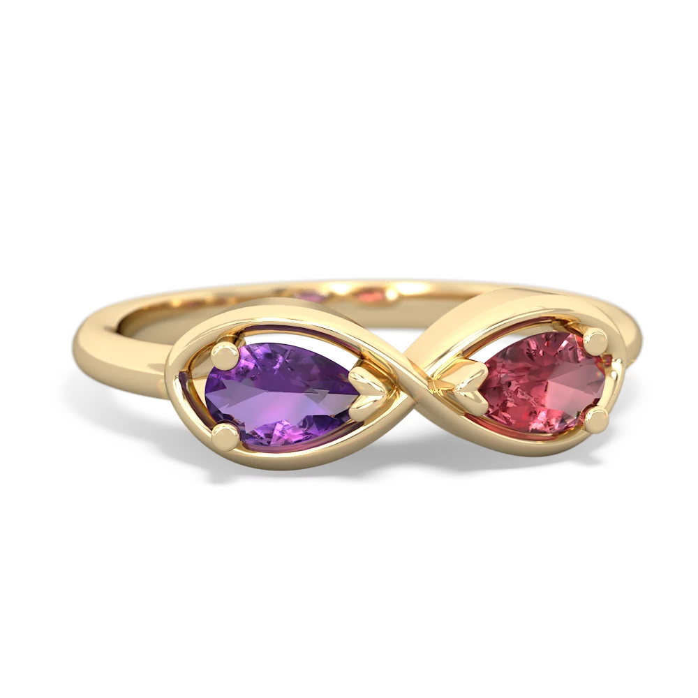 Amethyst Infinity 14K Yellow Gold ring R5050