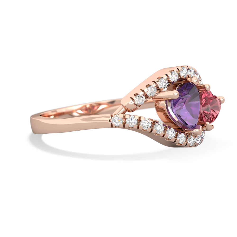 Amethyst Mother And Child 14K Rose Gold ring R3010