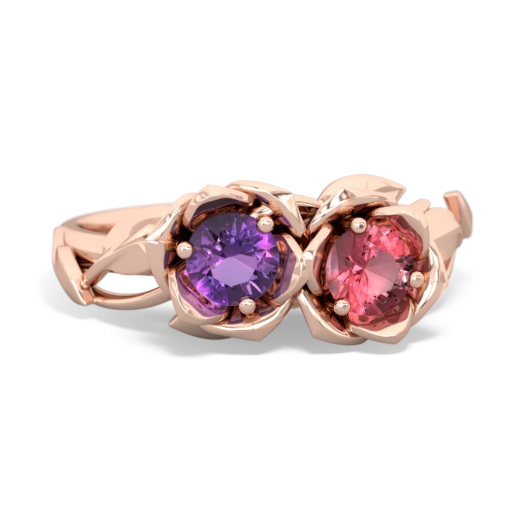 Amethyst Rose Garden 14K Rose Gold ring R5510