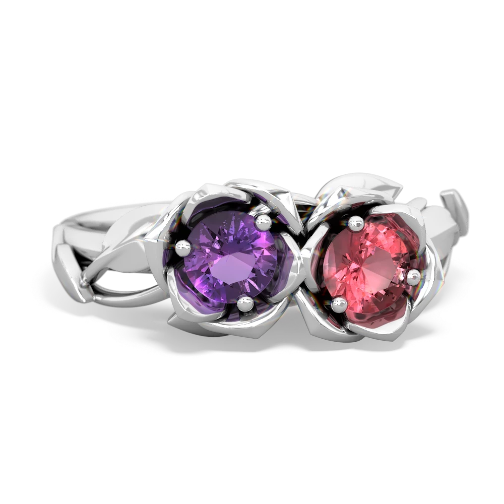 Amethyst Rose Garden 14K White Gold ring R5510