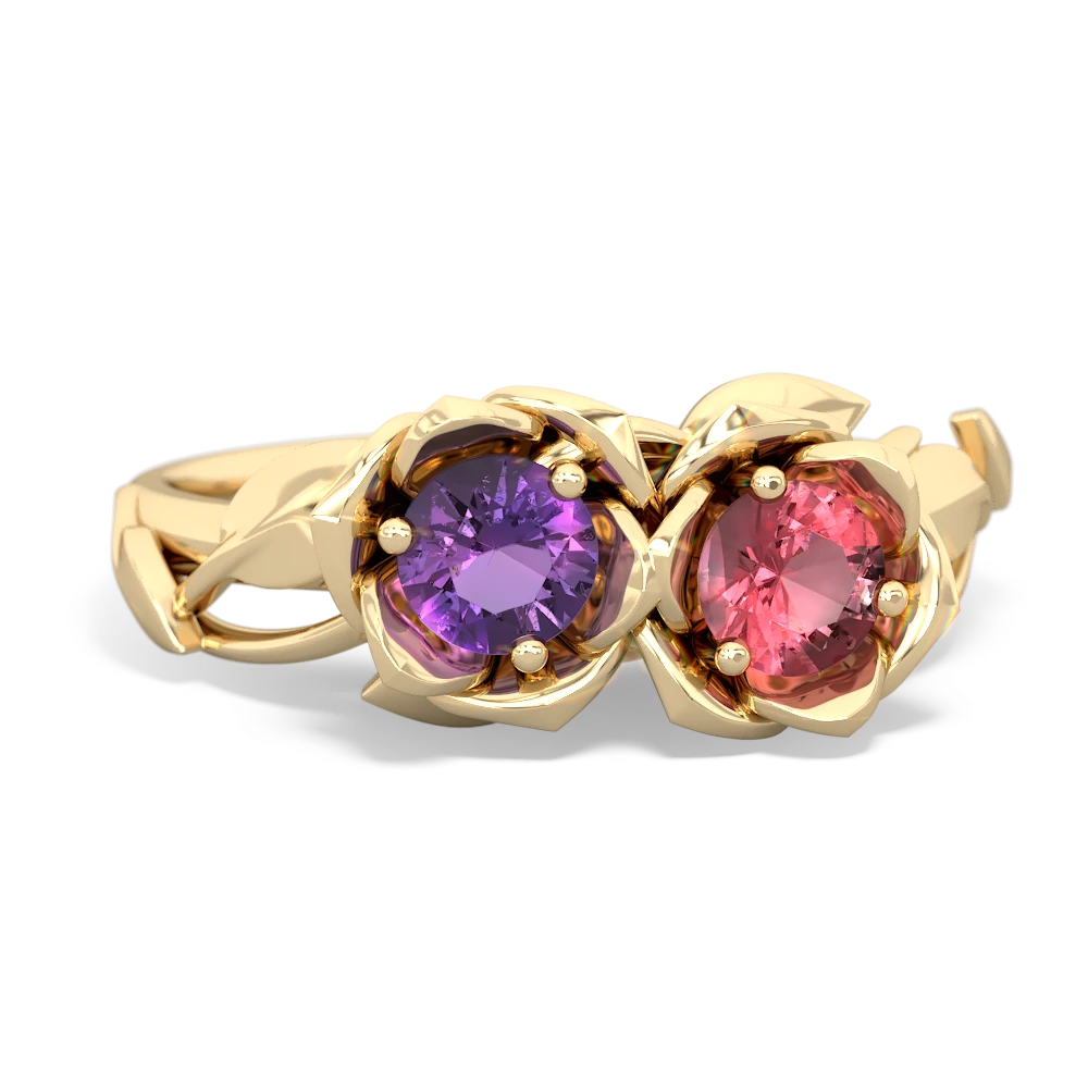 Amethyst Rose Garden 14K Yellow Gold ring R5510