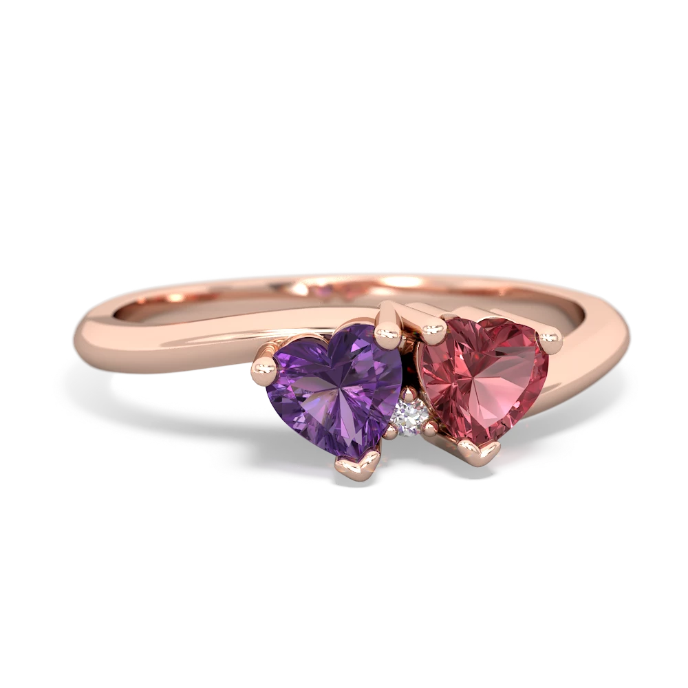 Amethyst Sweethearts 14K Rose Gold ring R5260