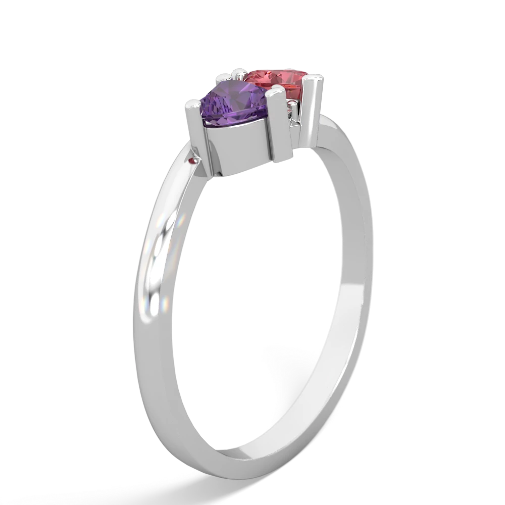 Amethyst Sweethearts 14K White Gold ring R5260