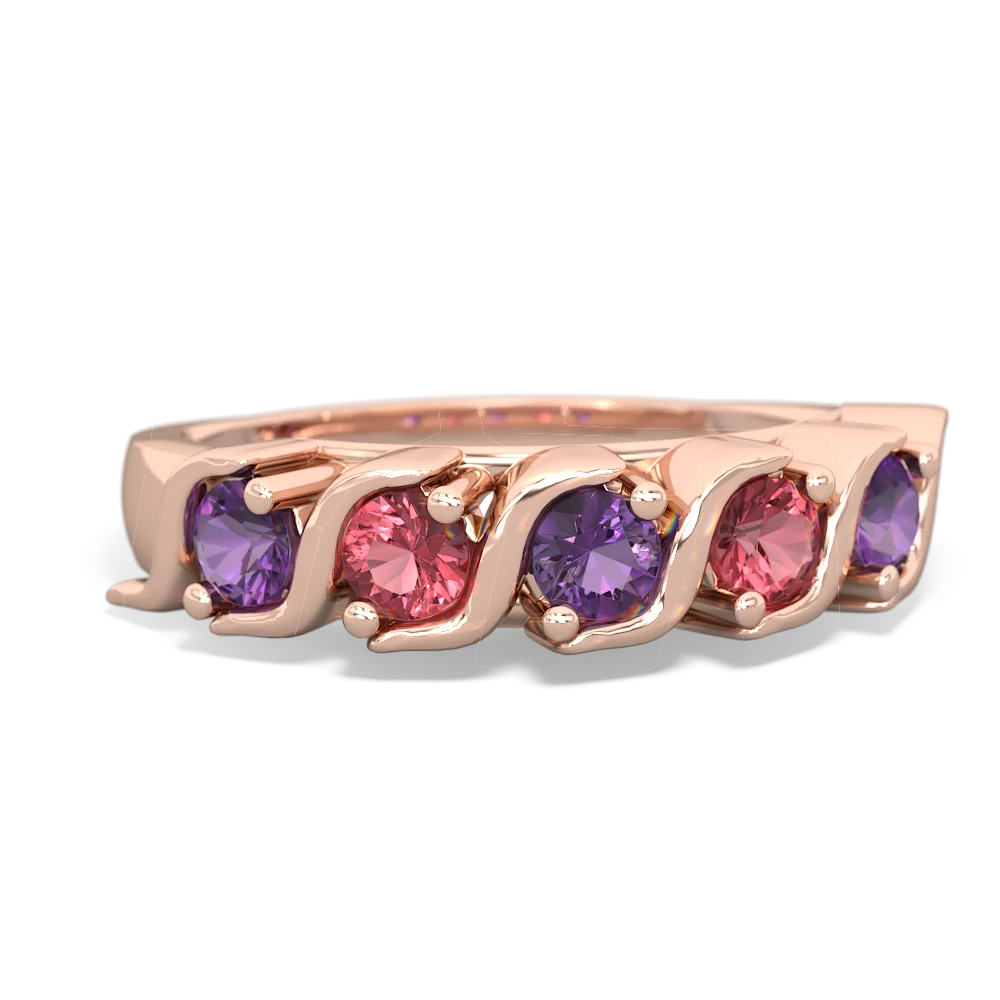 Amethyst Anniversary Band 14K Rose Gold ring R2089