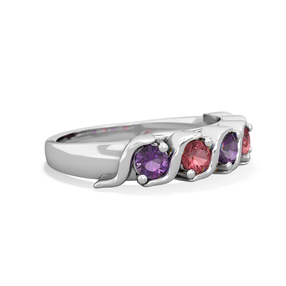 Amethyst Anniversary Band 14K White Gold ring R2089