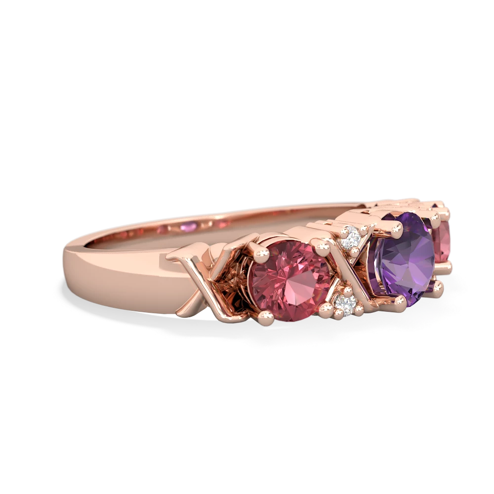 Amethyst Hugs And Kisses 14K Rose Gold ring R5016