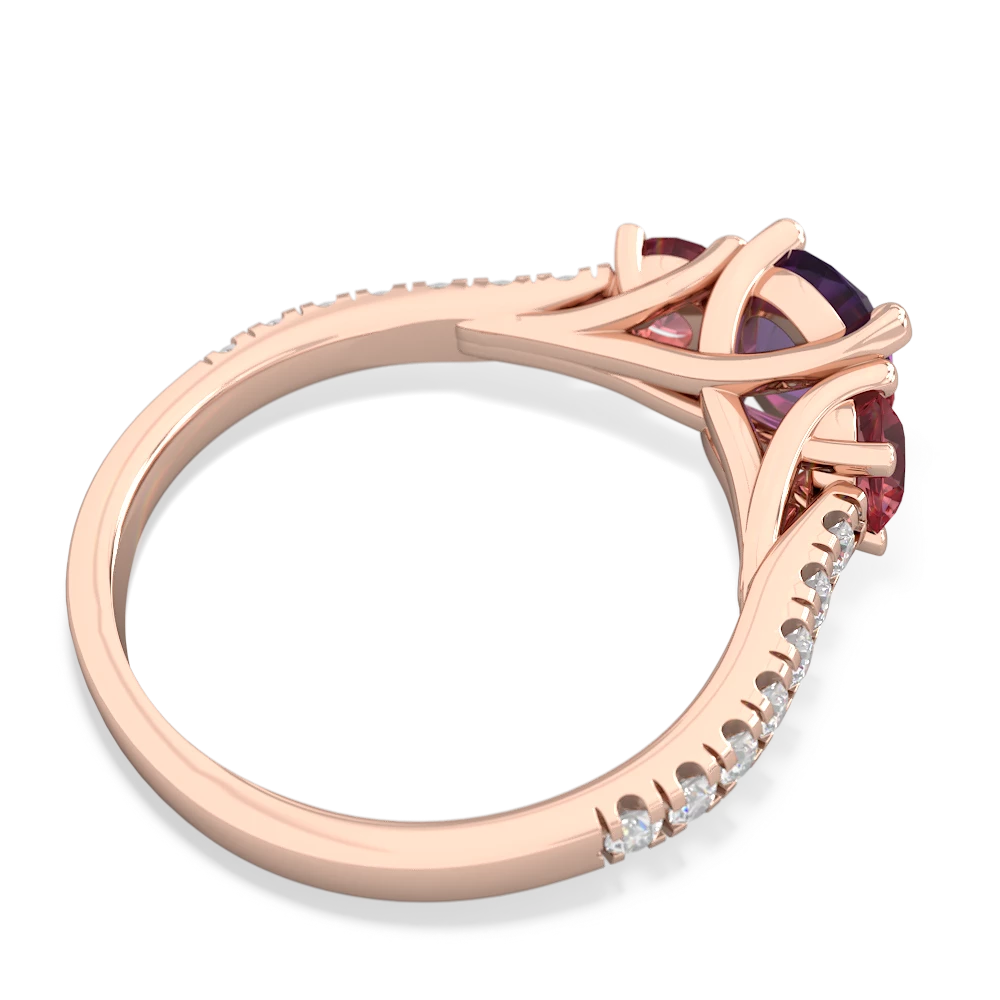 Amethyst Pave Trellis 14K Rose Gold ring R5500