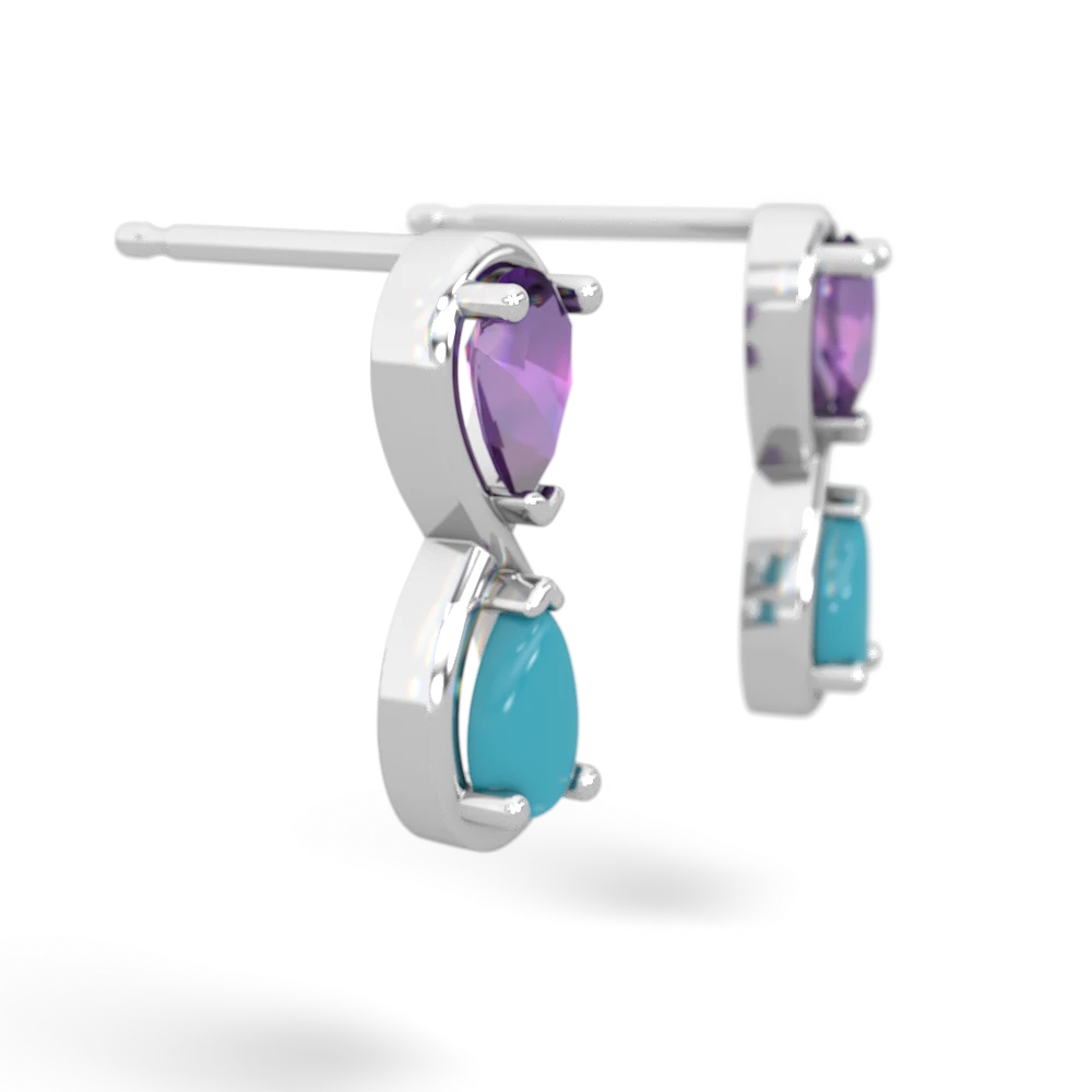 Amethyst Infinity 14K White Gold earrings E5050