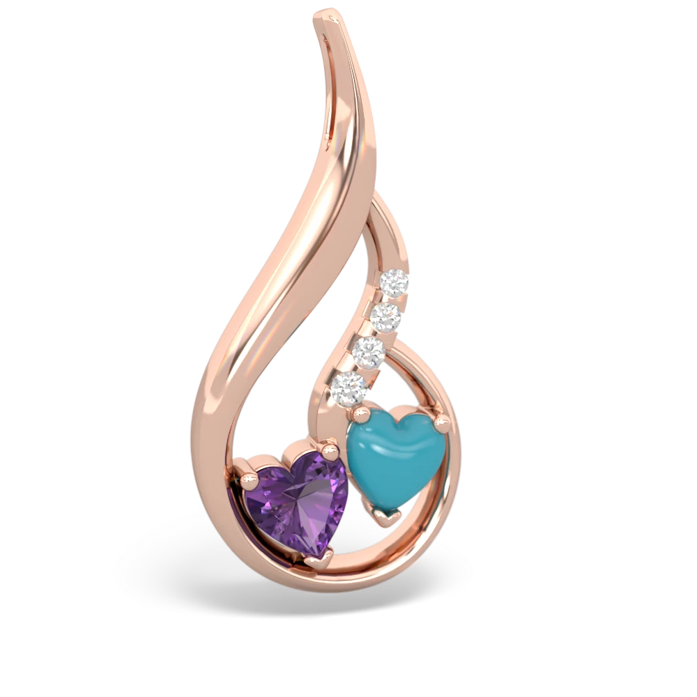 Amethyst Keepsake Curves 14K Rose Gold pendant P5450