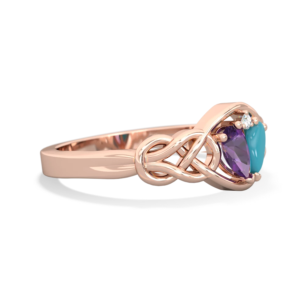 Amethyst Celtic Love Knot 14K Rose Gold ring R5420