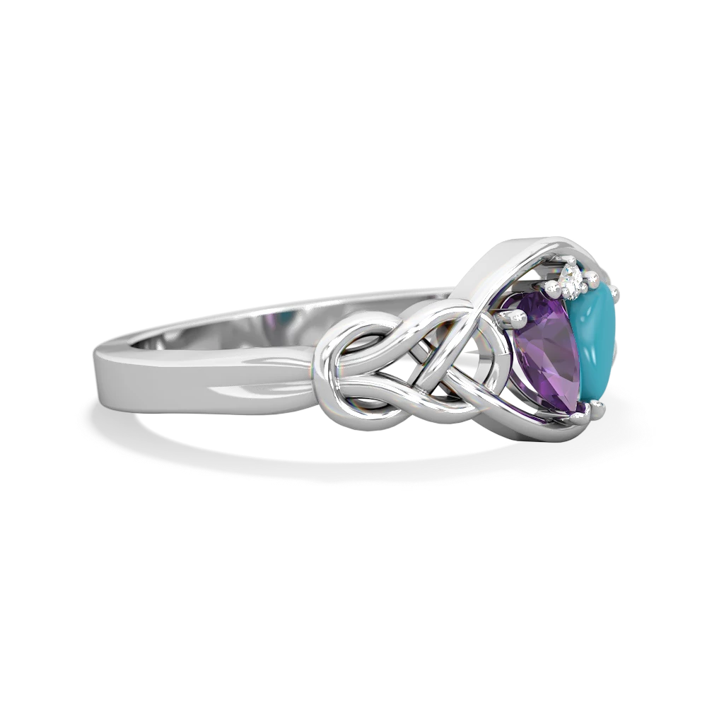 Amethyst Celtic Love Knot 14K White Gold ring R5420