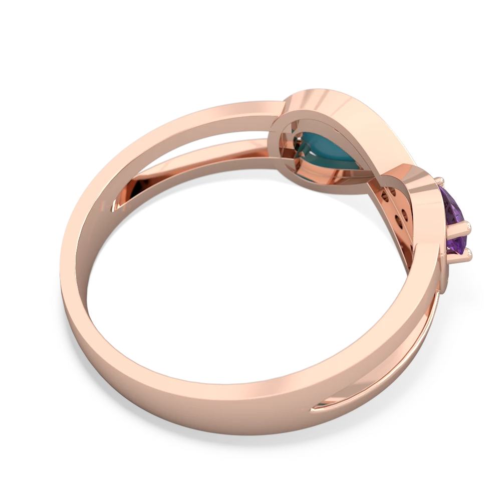 Amethyst Diamond Infinity 14K Rose Gold ring R5390