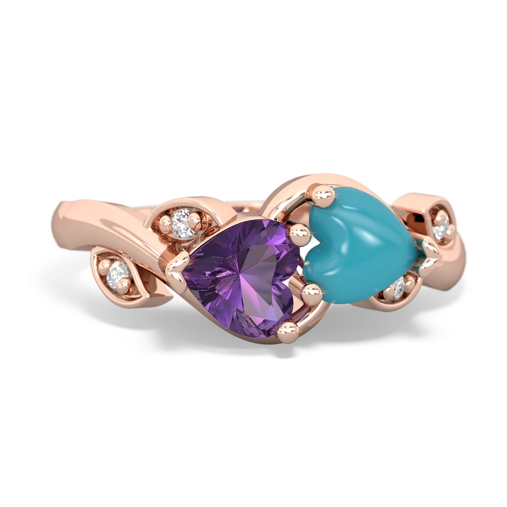 Amethyst Floral Elegance 14K Rose Gold ring R5790