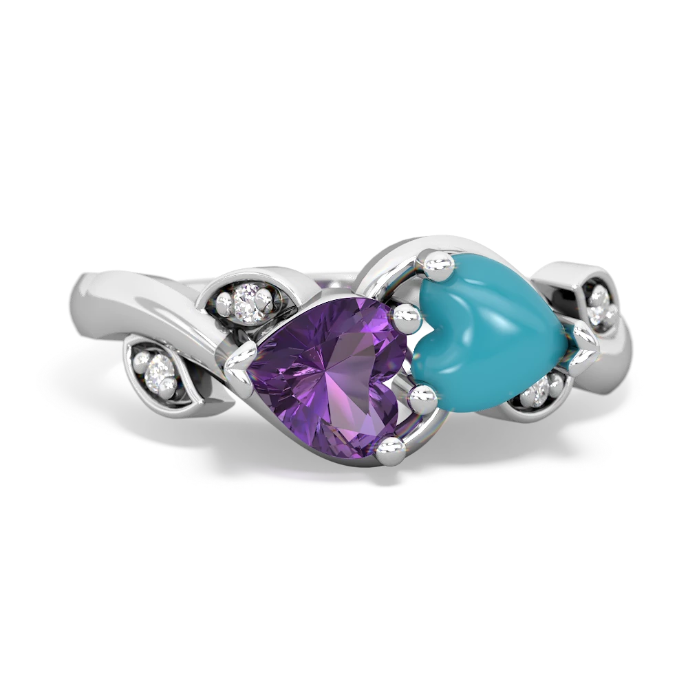 Amethyst Floral Elegance 14K White Gold ring R5790