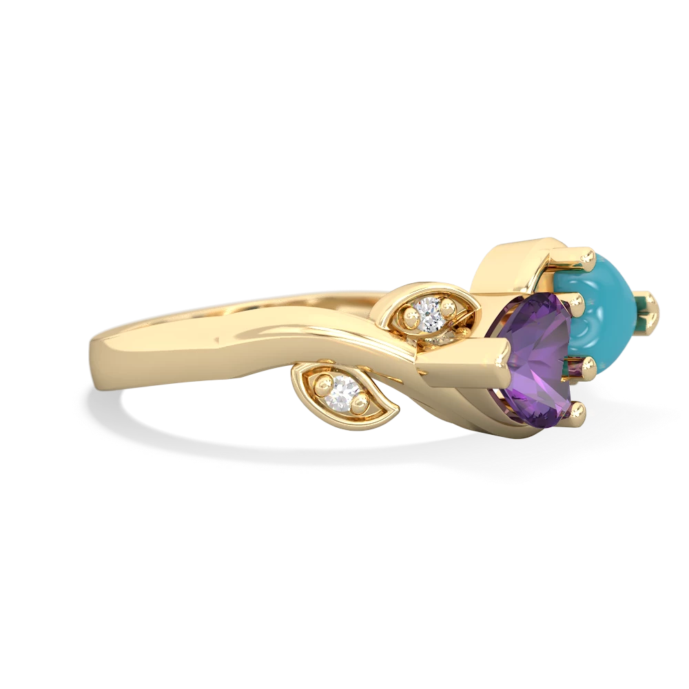 Amethyst Floral Elegance 14K Yellow Gold ring R5790