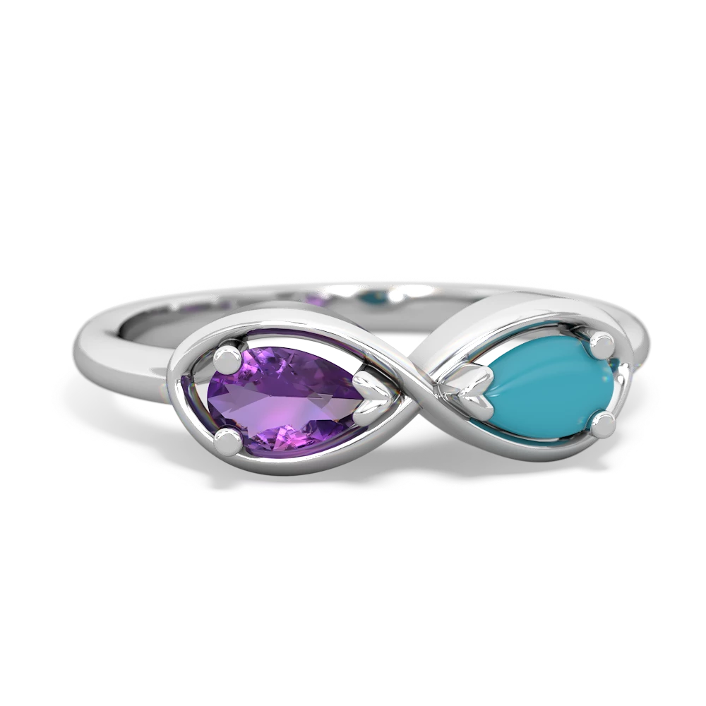 Amethyst Infinity 14K White Gold ring R5050