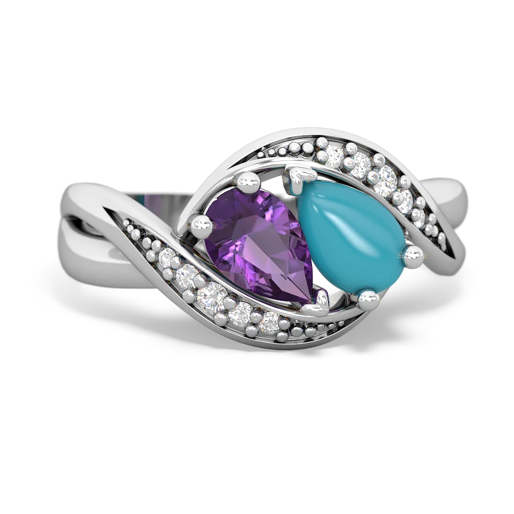 Amethyst Summer Winds 14K White Gold ring R5342