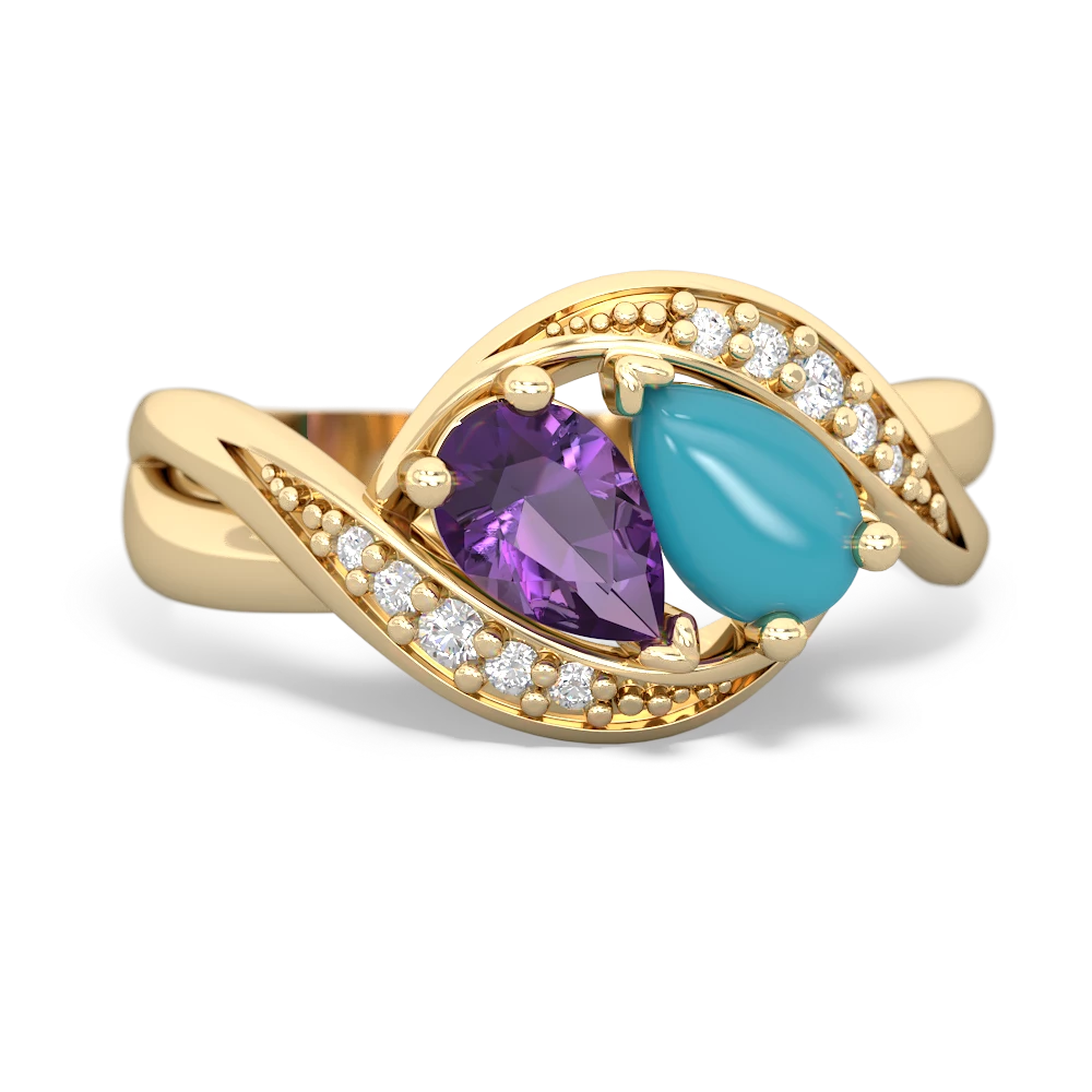 Amethyst Summer Winds 14K Yellow Gold ring R5342